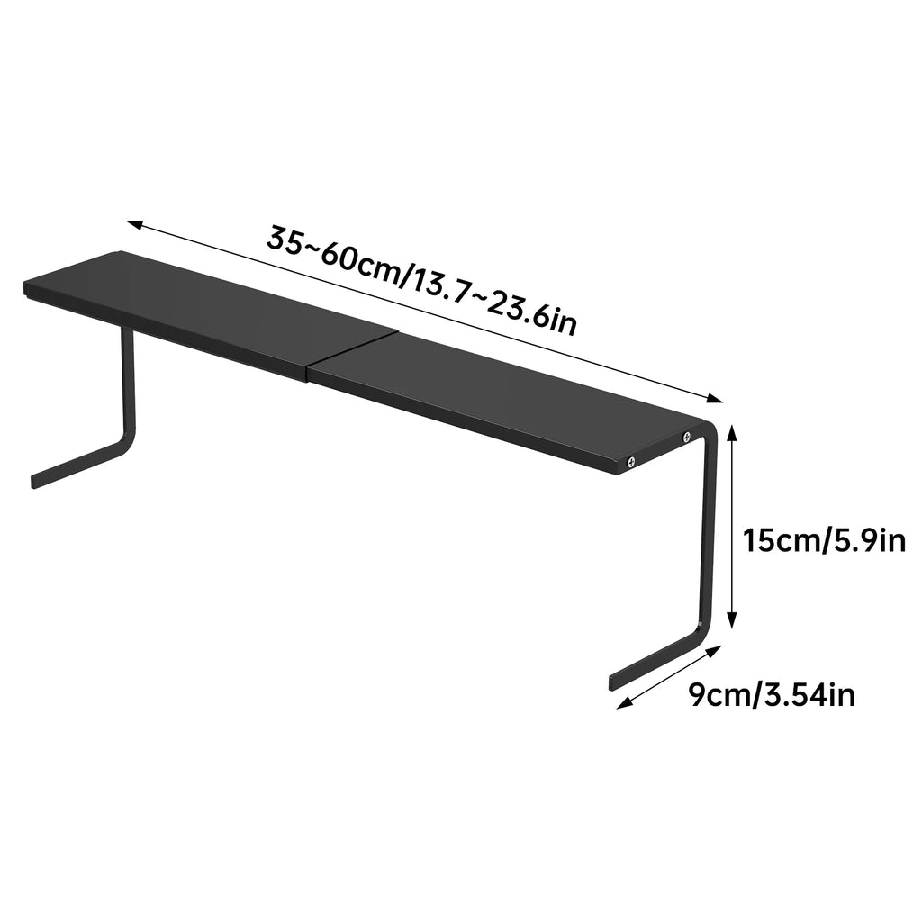 Expandable Under-Shelf Bathroom Cabinet Organizer – Carbon Steel