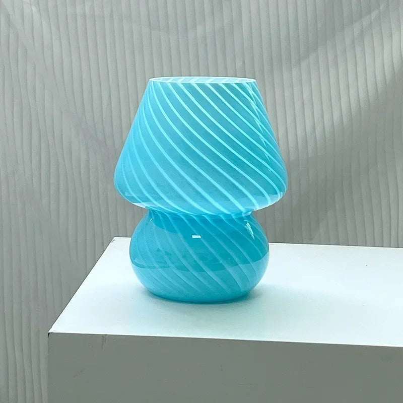 Rowan Glass Mushroom Table Lamp for Bedroom or Bedside