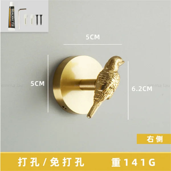Eden Brass Animal Wall Hook – Sculpted Decorative Hook for Entryway or Bathroom