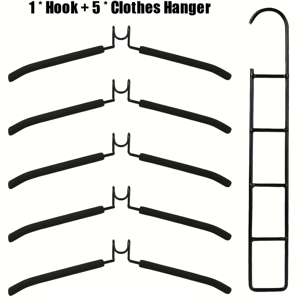 5-Tier Space-Saving Hanging Closet Organizers, 5-Pack