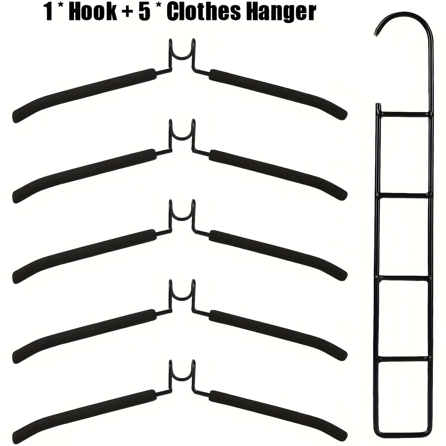 5-Tier Space-Saving Hanging Closet Organizers, 5-Pack