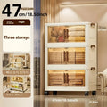 Foldable Stackable Storage Box with Clear Doors - For Bedroom, Closet, or Living Room