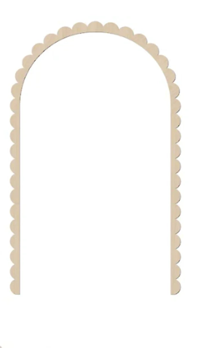 Willow Scalloped Wooden Wall Arch Frame for Cozy Bedroom, Nursery, or Living Room Decor