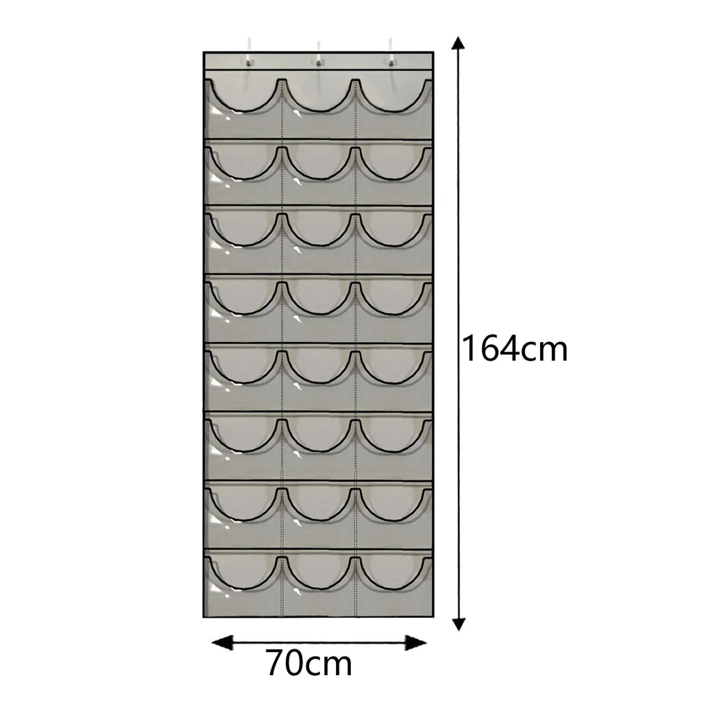 Over-Door Baseball Cap Organizer with 24 Clear Pockets
