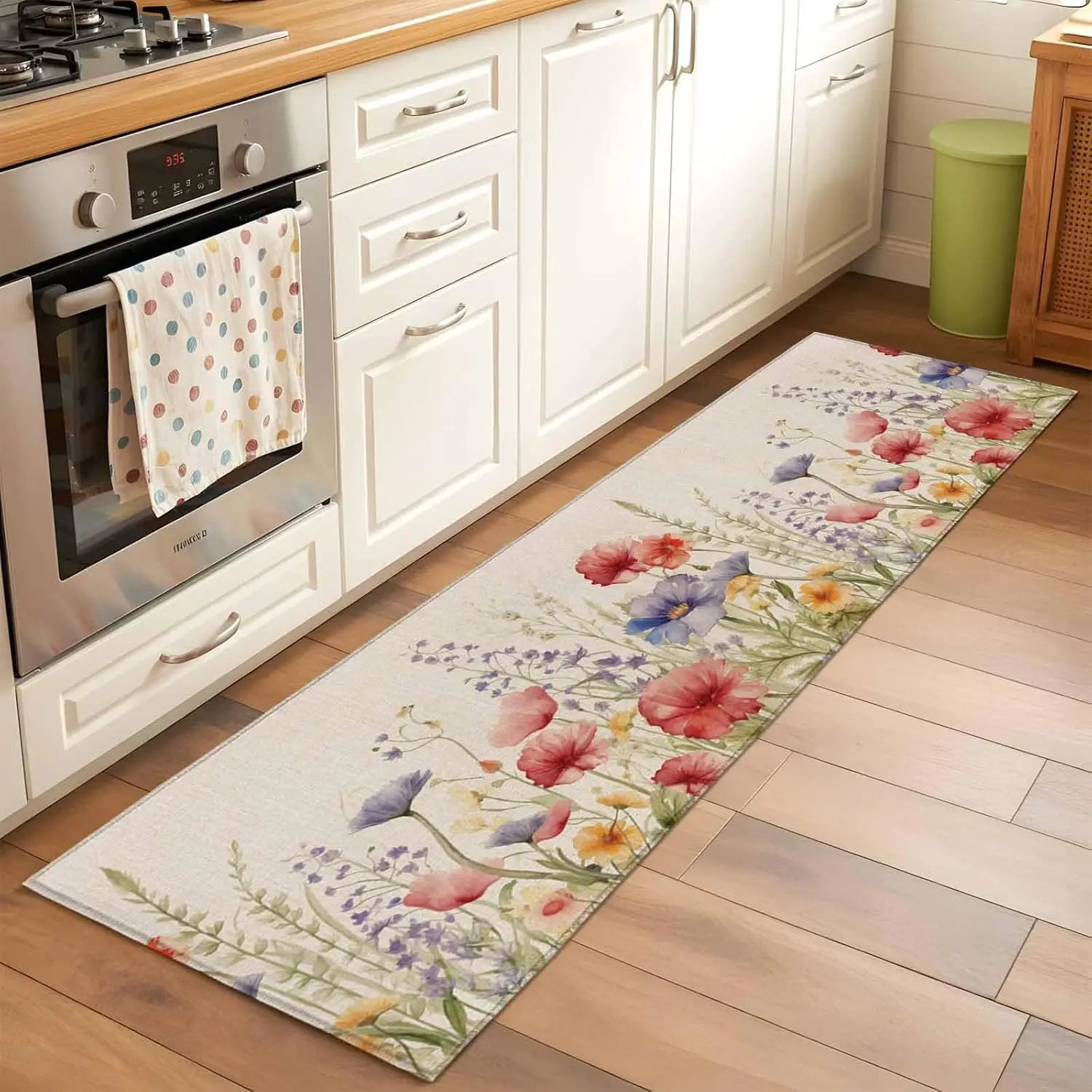 Meadow Floral Runner Rug – Colorful Bohemian Kitchen & Hallway Mat