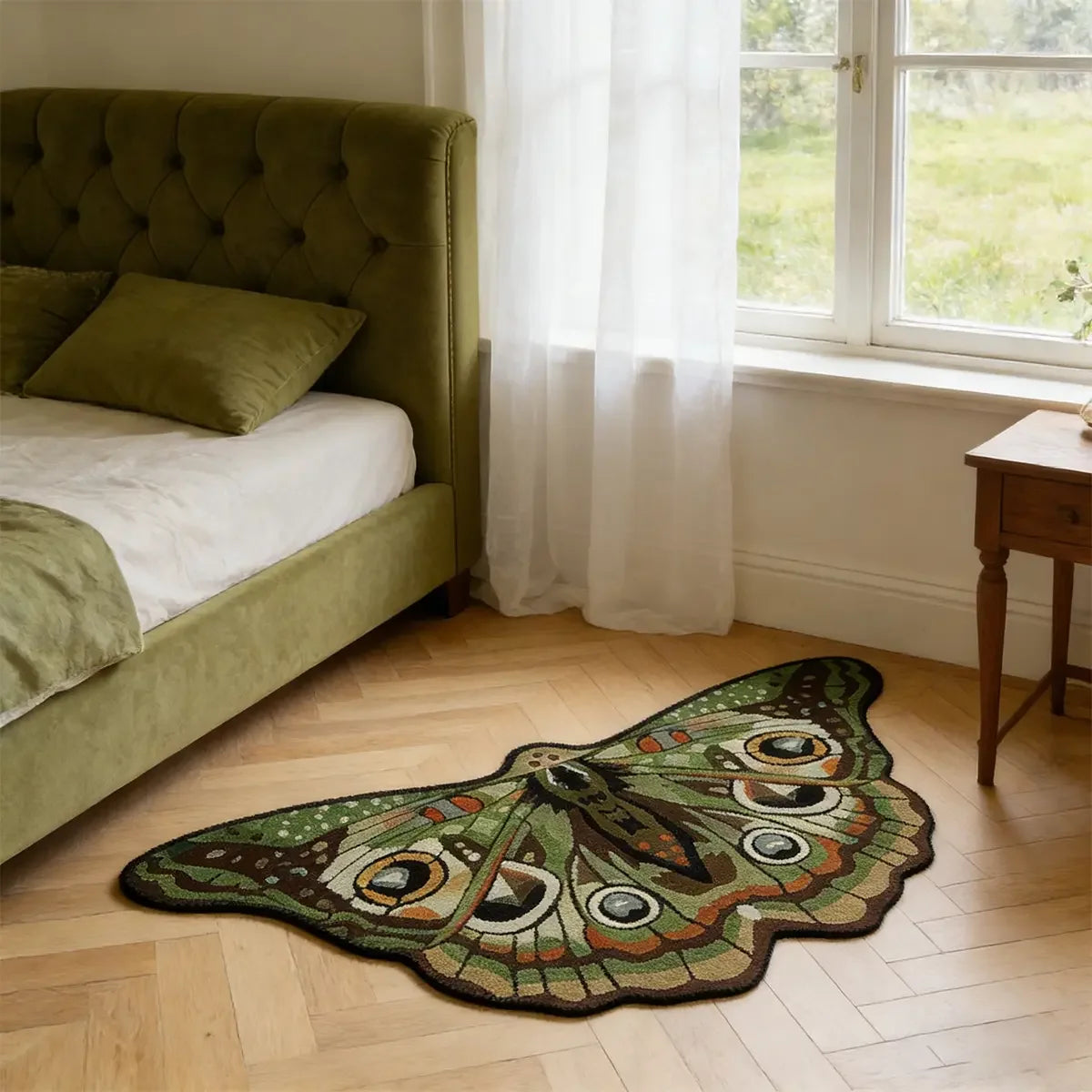 Mariposa Shaped Boho Runner Rug for Bedroom, Entryway, or Living Room