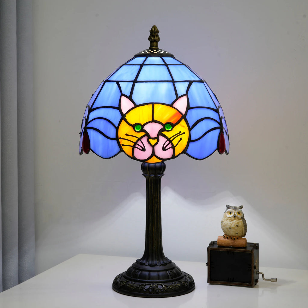 Vivian Stained Glass Cat Table Lamp