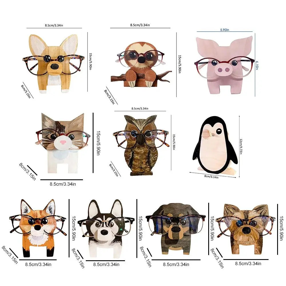 Whimsical Animal Wooden Eyeglasses Holder Stand