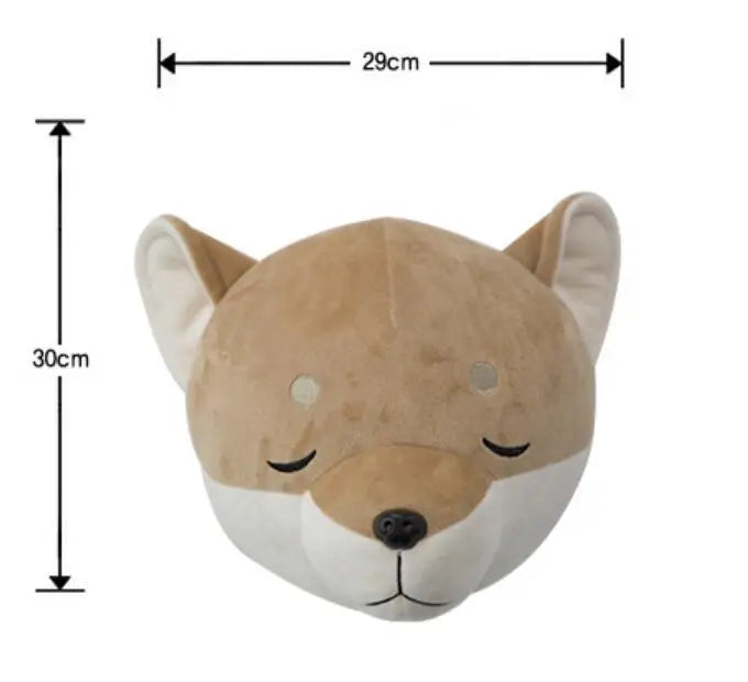 Pastoral Animal Head Wall Decor – Soft Fabric Animal Wall Mounts for Nursery, Bedroom, or Playroom