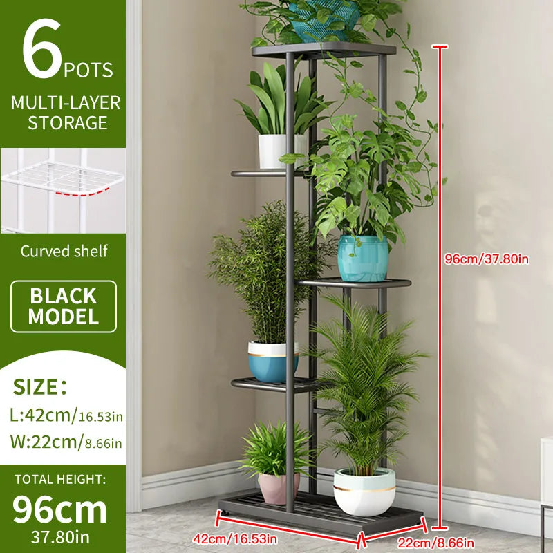Iron Multi-Tier Plant Stand for Indoor Living Rooms or Balconies