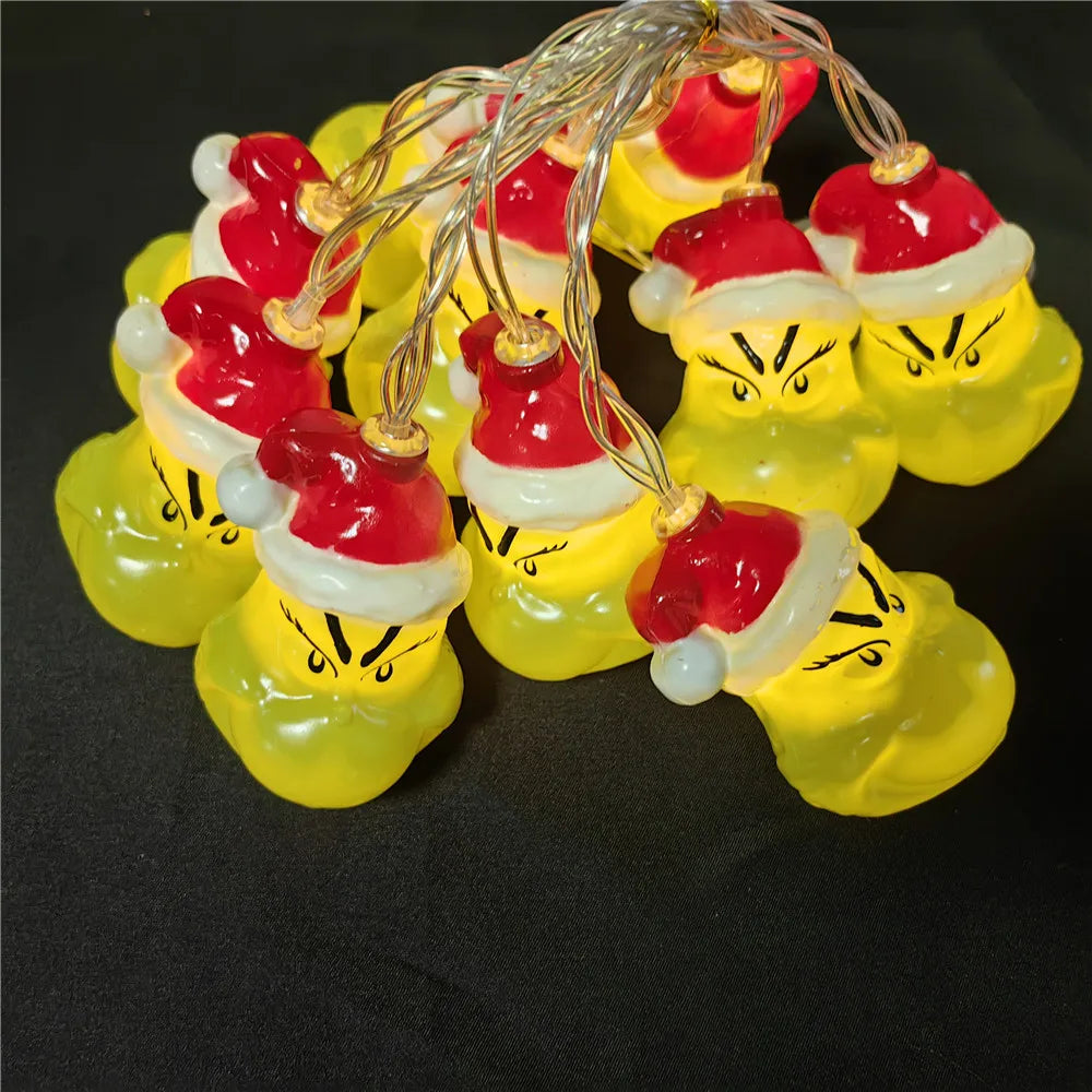Grinch-Inspired Christmas String Lights for Tree or Holiday Decor