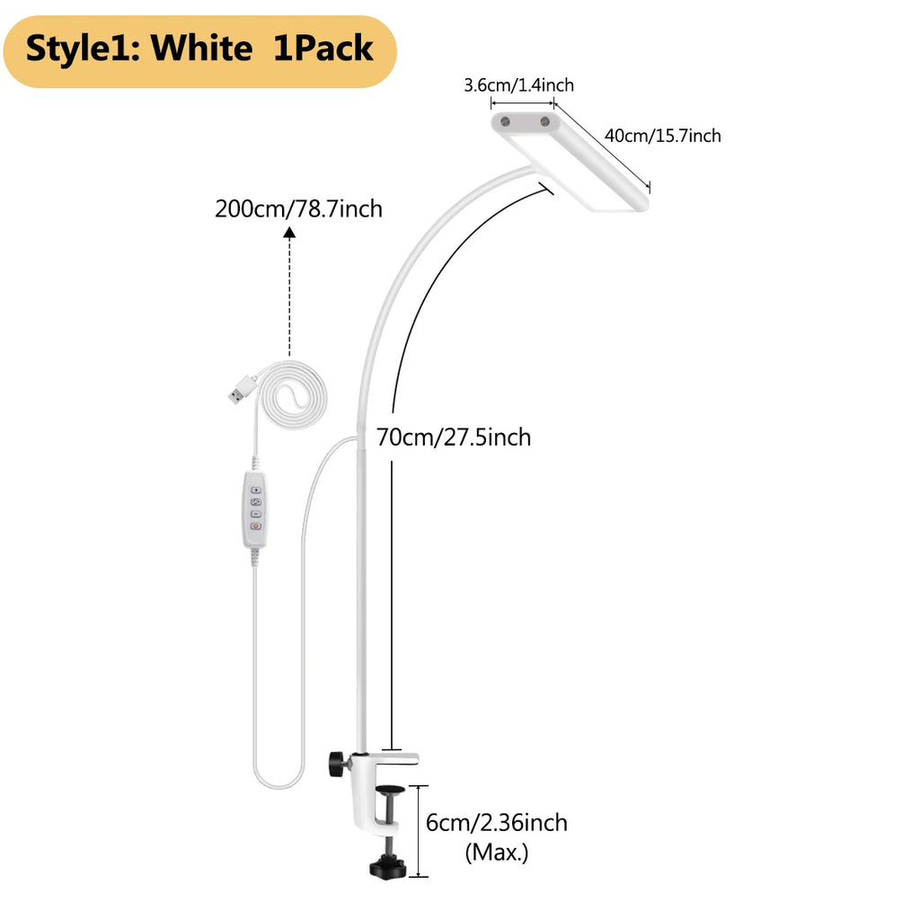 Adjustable LED Desk Lamp with Clamp for Home Office