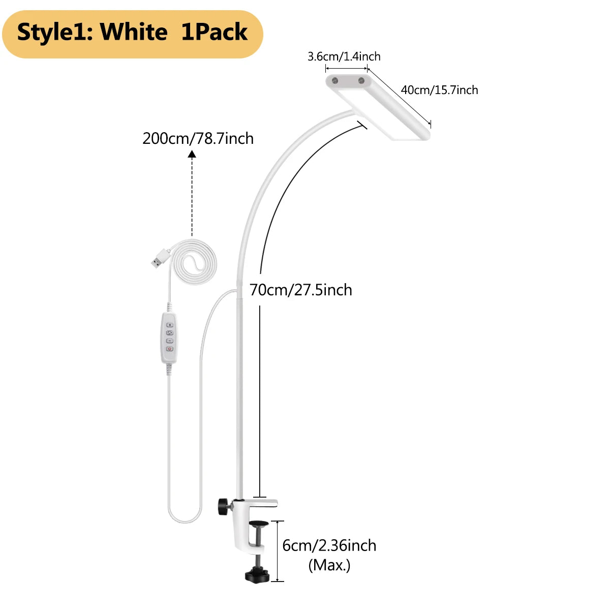 Adjustable LED Desk Lamp with Clamp for Home Office
