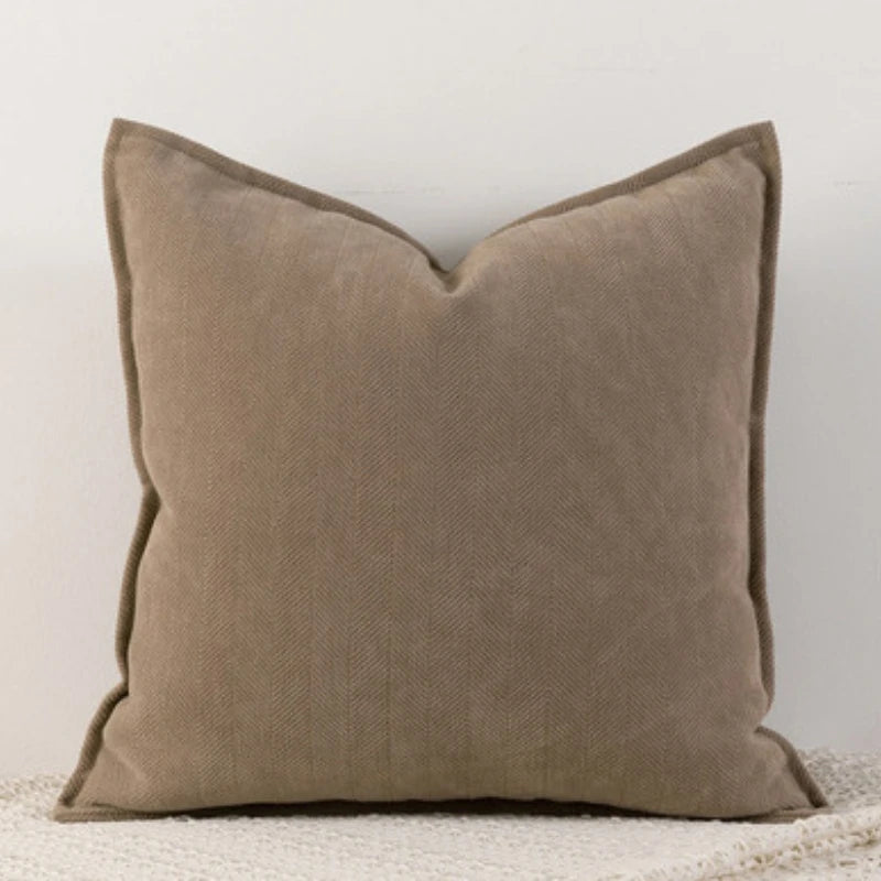 Herringbone Woven Pillow Cover – Soft Textured Accent for Sofa or Bed