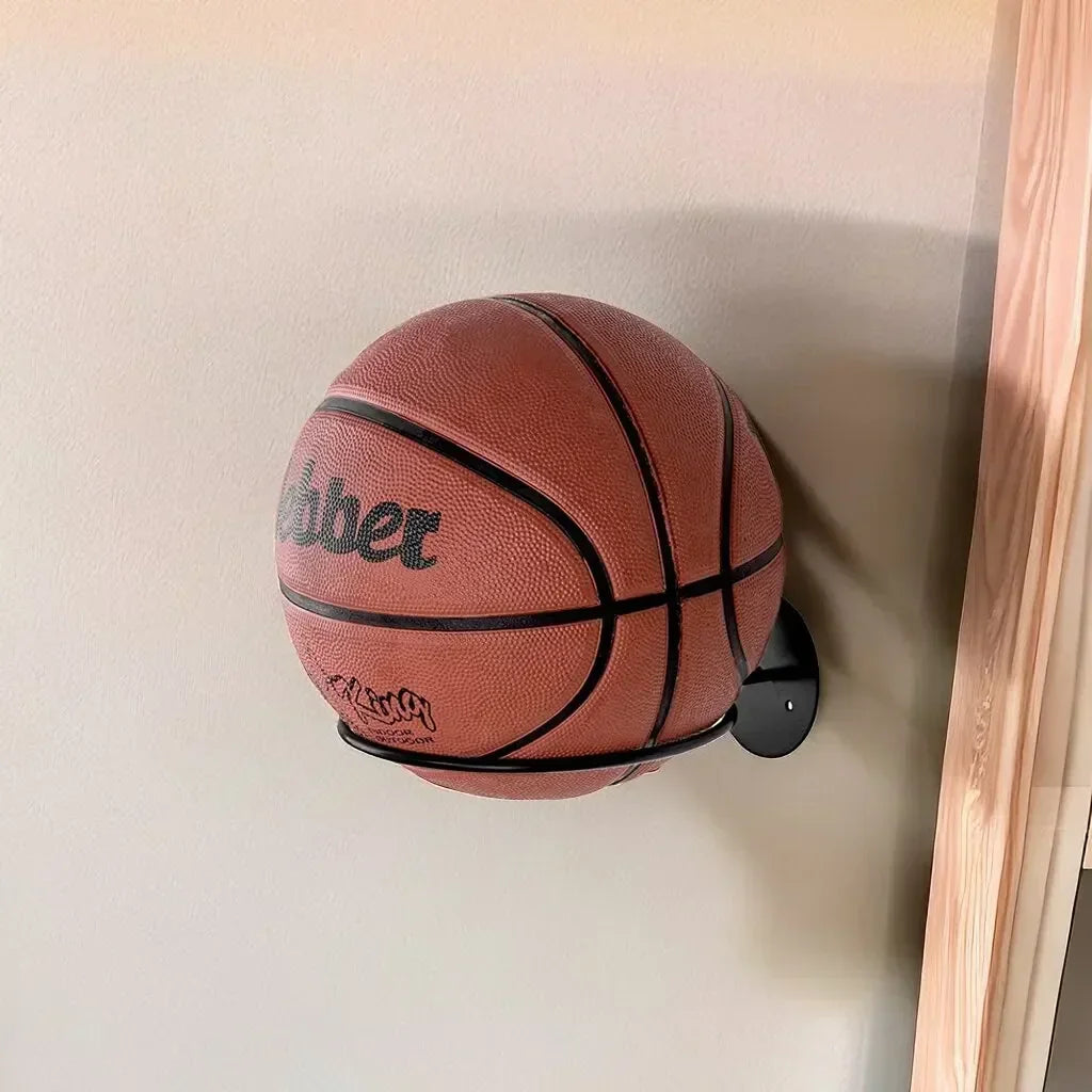 Wall-Mounted Metal Sports Ball Rack for Garage or Kids' Room