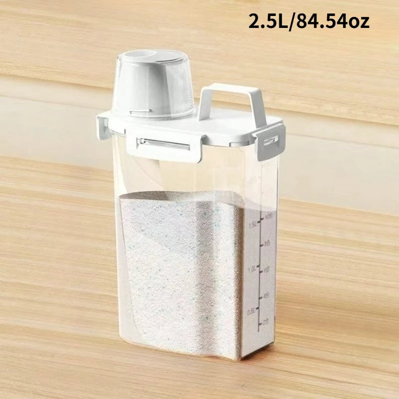 2.5L Airtight Food Storage Container with Pour Spout & Handle for Rice, Grains, and Pantry Organization