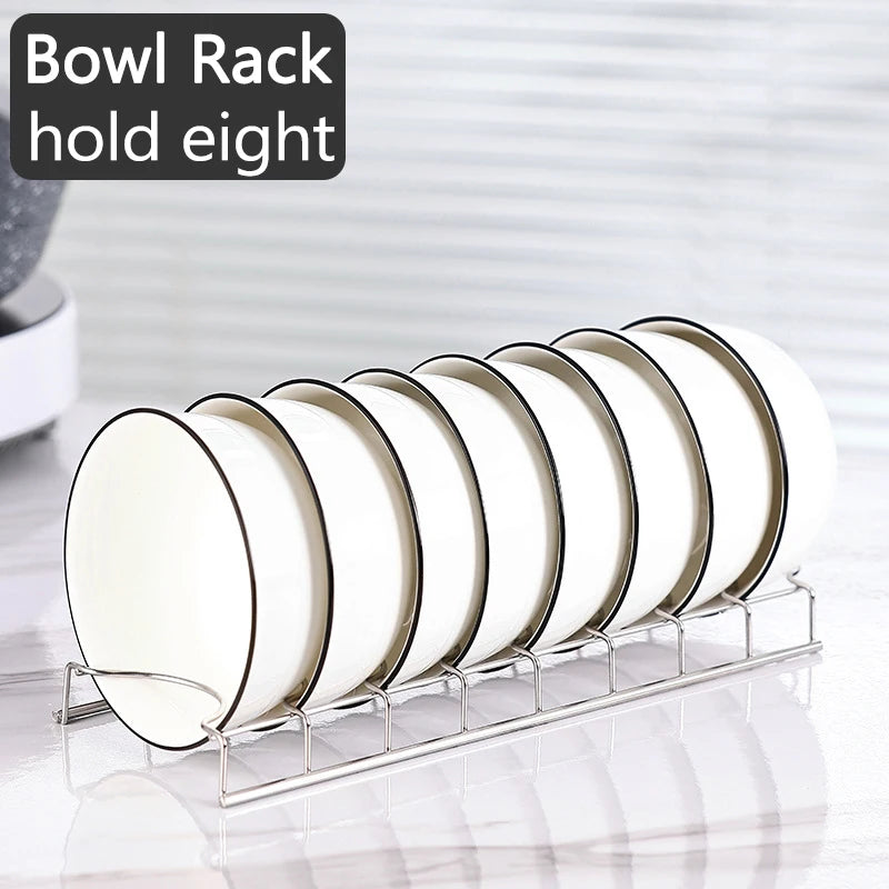 Compact Stainless Steel Dish and Bowl Drying Rack for Kitchen Countertop