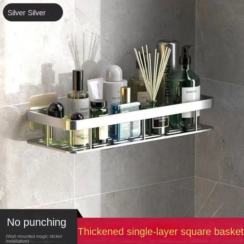No-Drill Metal Corner Shower Shelf for Bathroom Organization