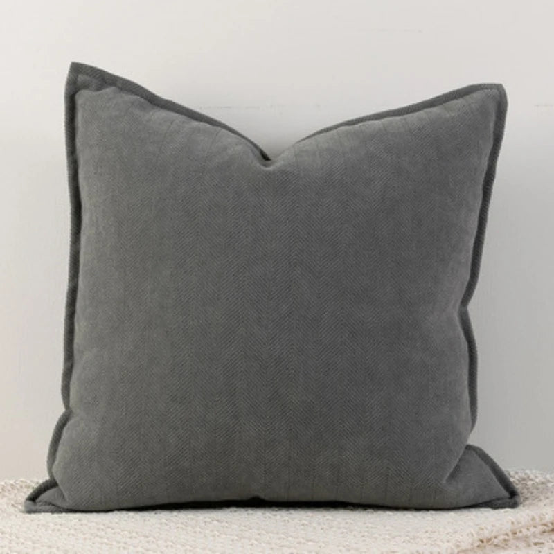 Herringbone Woven Pillow Cover – Soft Textured Accent for Sofa or Bed