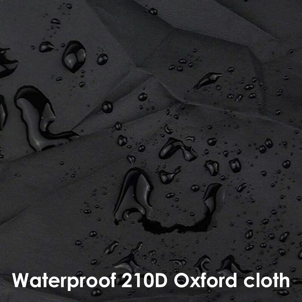 Closeup of waterproof 210D Oxford cloth material with water droplets