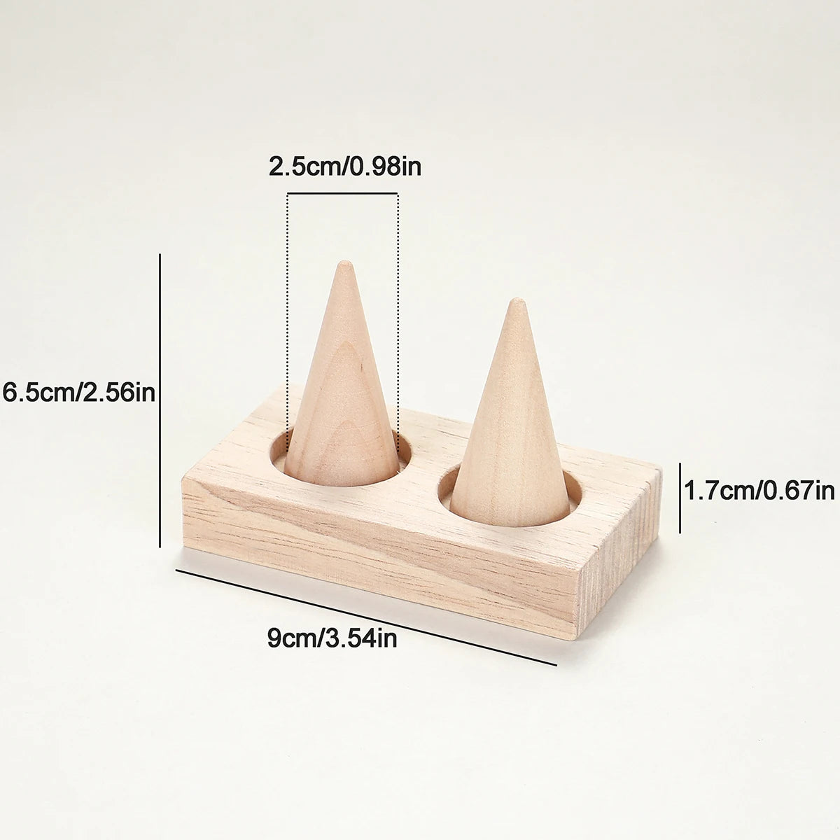 Oakley Natural Wood Ring Holder Stand – Desktop Jewelry Organizer