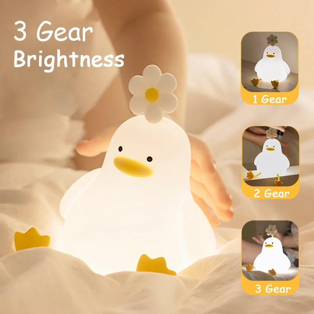 Bean Duck Silicone Night Light – Rechargeable Kids' Lamp
