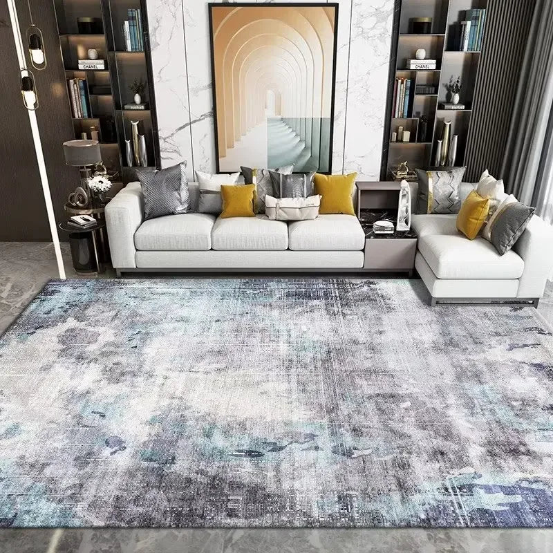 Modern Washable Area Rug with Anti-Slip Backing for Living Room