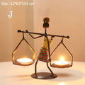 Nadira Abstract Character Metal Candle Holder for Living Room & Tabletop Decor
