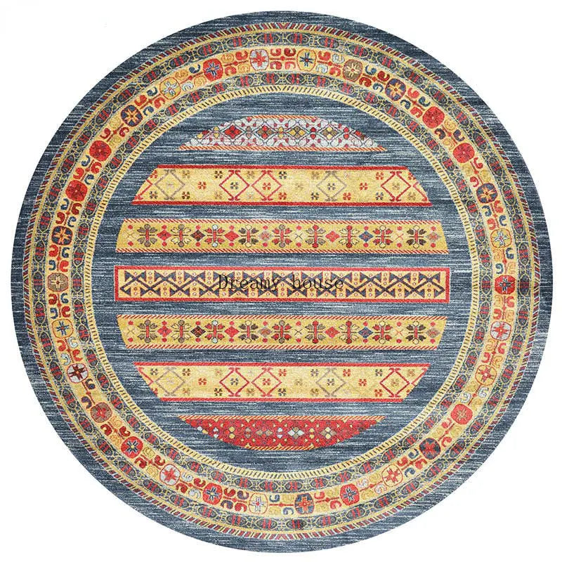 Adara Vintage Round Persian-Style Rug for Living Room or Bedroom