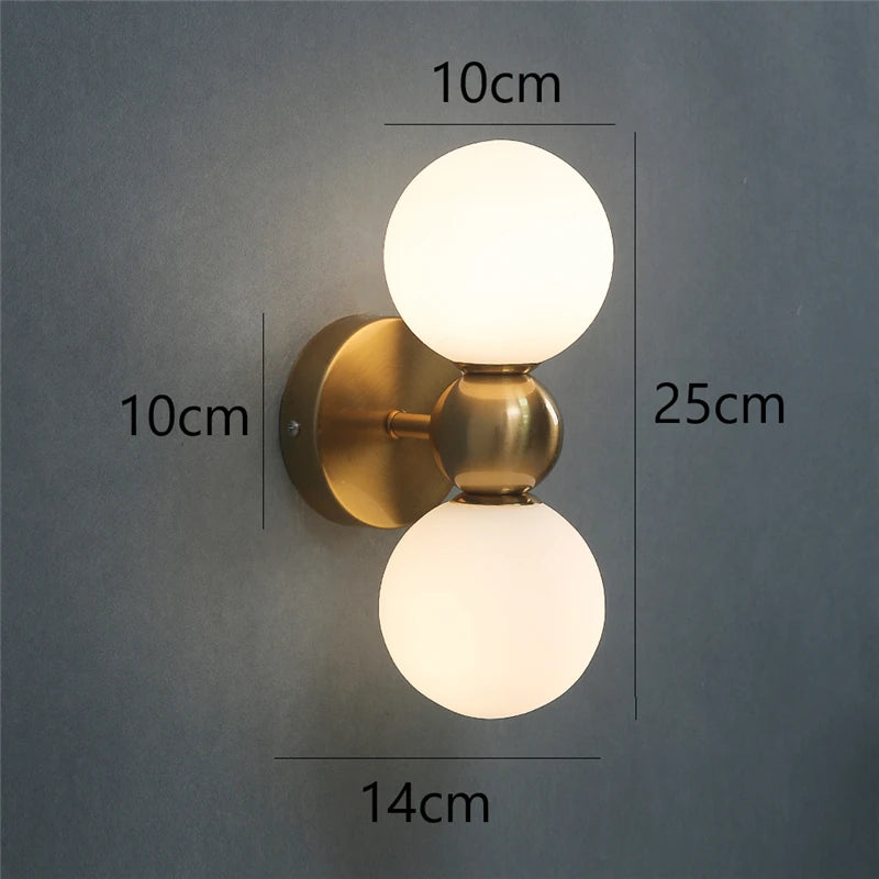 Willow Double Globe Wall Sconce – Frosted Glass Modern Accent Lighting for Bedroom & Living Room