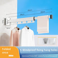 White Aluminum Wall-Mounted Folding Drying Rack for Laundry & Balcony