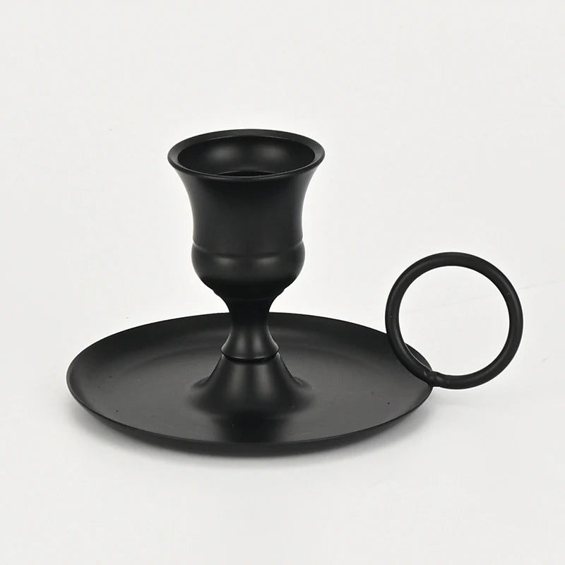 Classic Metal Chamberstick Candle Holder with Handle