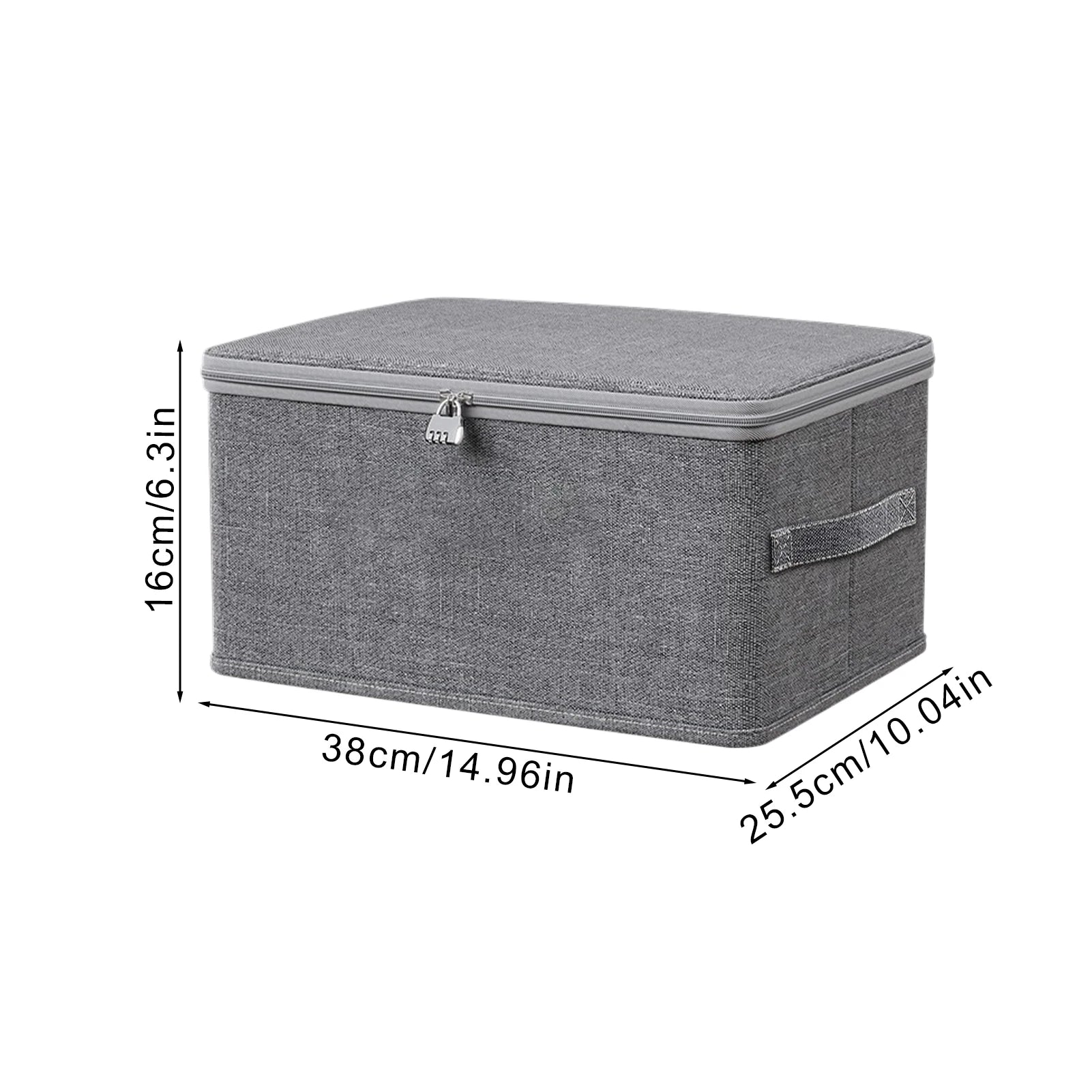 Lockable Fabric Storage Box with Handle for Closet or Bedroom
