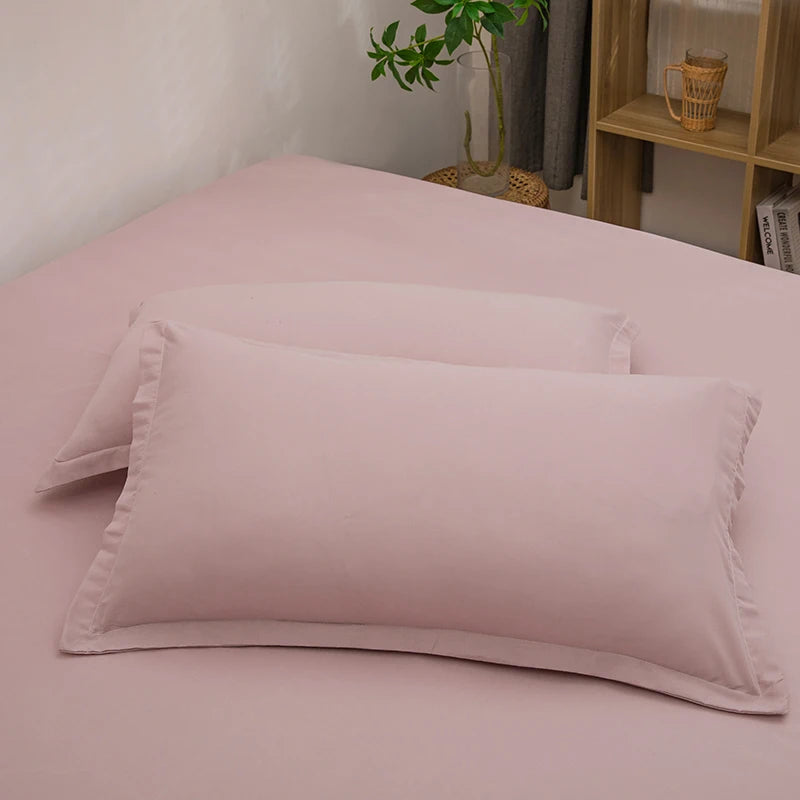 Classic Solid Color Pillowcase Set – Cotton Blend, 2-Pack