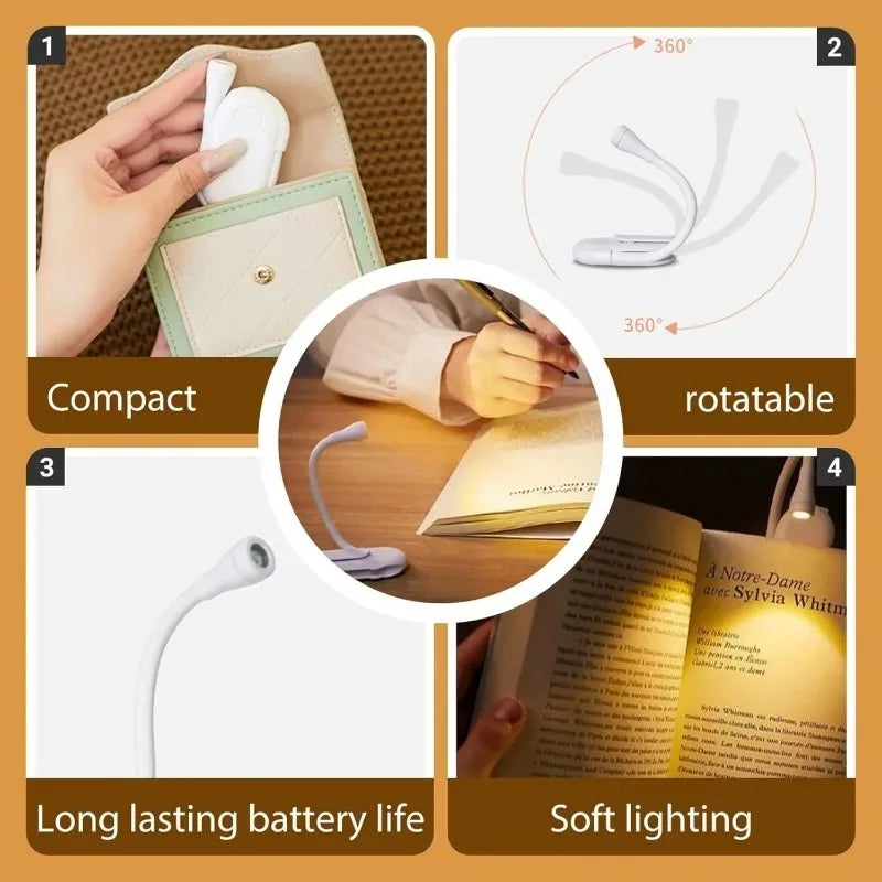 Clip-On USB Rechargeable Book Light for Bedside or Desk