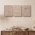 Theo Modern Wood Wall Art Set – Geometric 3-Piece Panel Decor