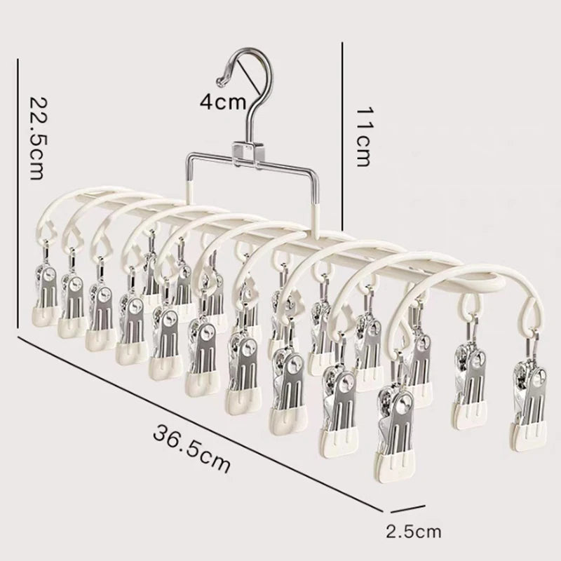 Stainless Steel 20-Clip Hanging Drying Rack