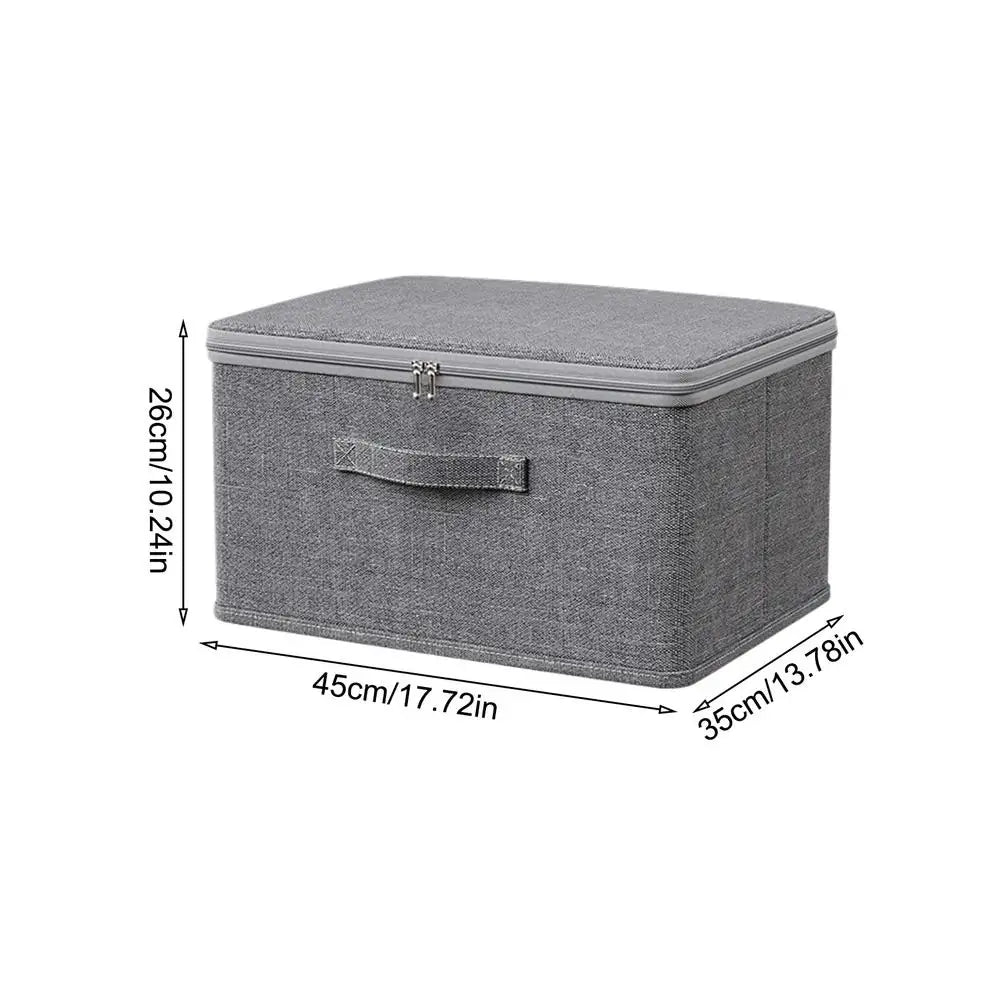 Lockable Fabric Storage Box with Handle for Closet or Bedroom