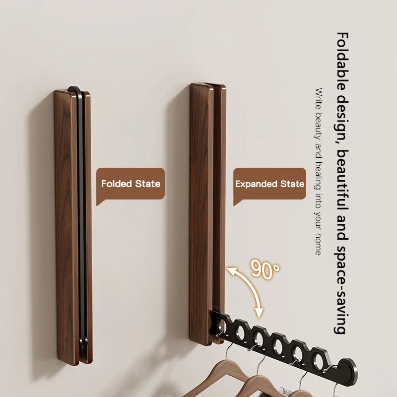 Side-by-side comparison of foldable rack in folded and expanded positions
