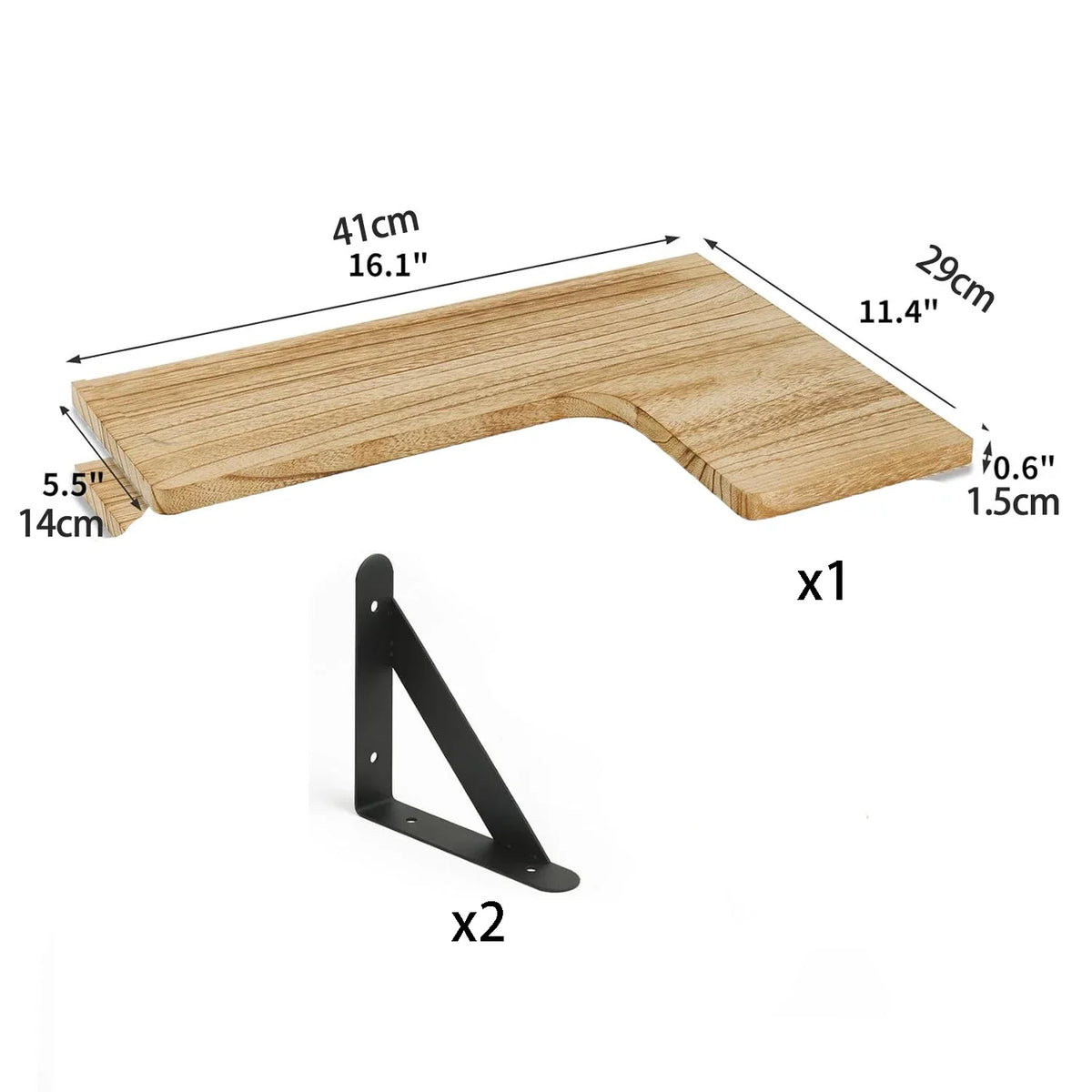 Modern Wood Corner Wall Shelf – Floating Space-Saving Organizer for Living Room, Kitchen, or Bedroom Corners