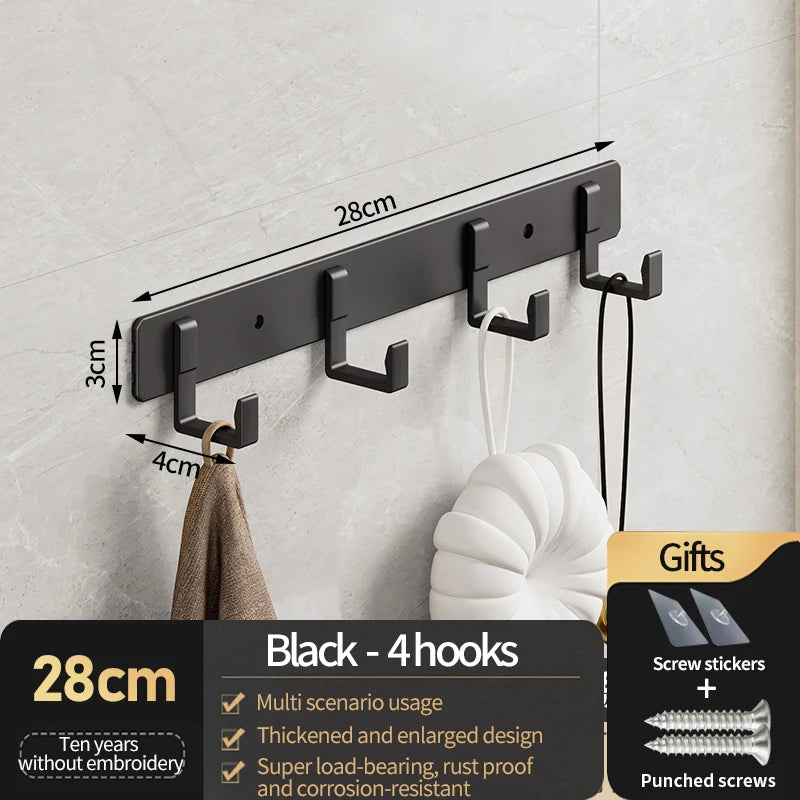 Aluminum Wall Hooks for Entryway, Closet, or Bathroom Organization