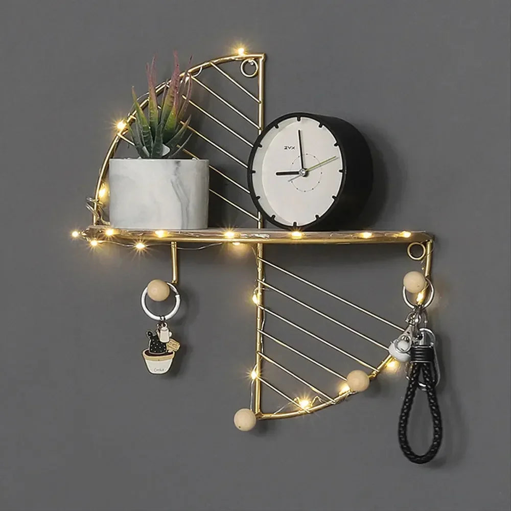 Harbor Semi-Circle Wall Shelf with Hooks