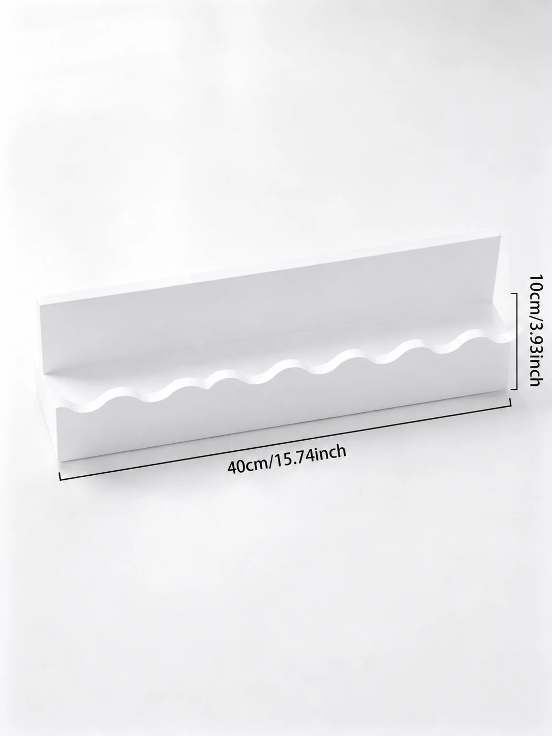 White Wavy Wooden Floating Shelf for Nursery and Kids’ Rooms