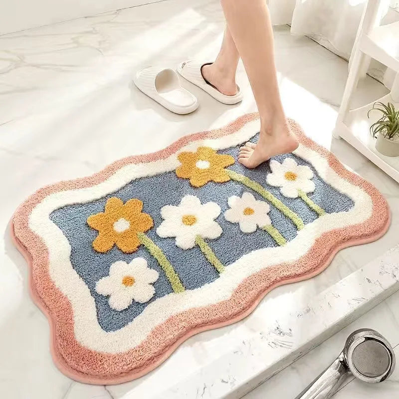 Soft Faux Wool Bathroom Mat – Absorbent, Non-Slip Rug