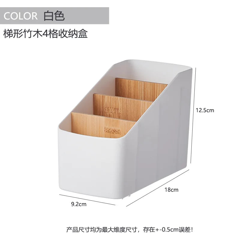 4-Compartment Desktop Remote Control Organizer