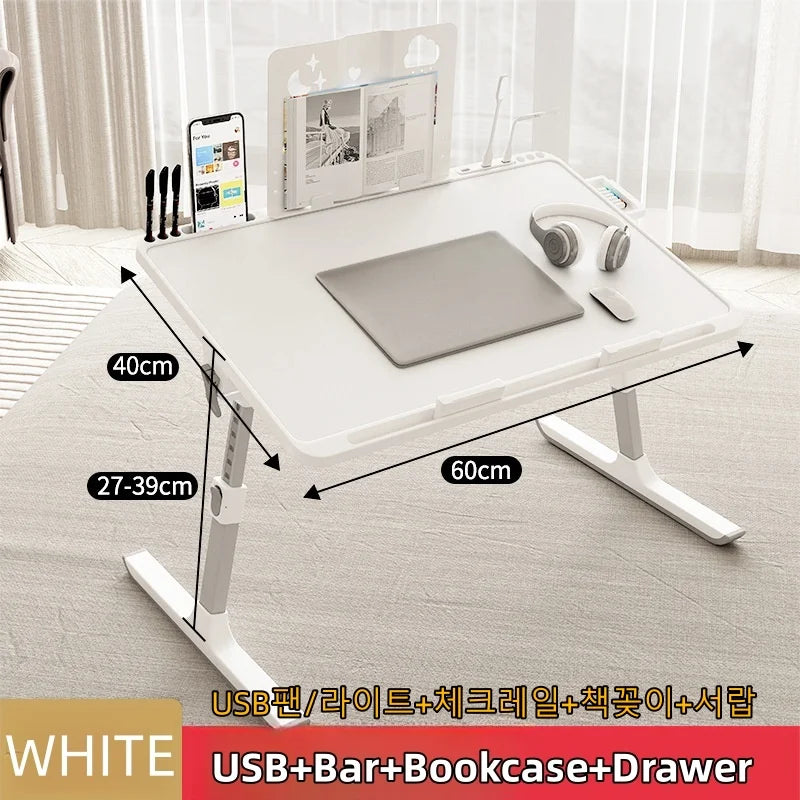 Adjustable Foldable Laptop Bed Tray Table with Drawer for Comfortable Sofa or Bedroom Use