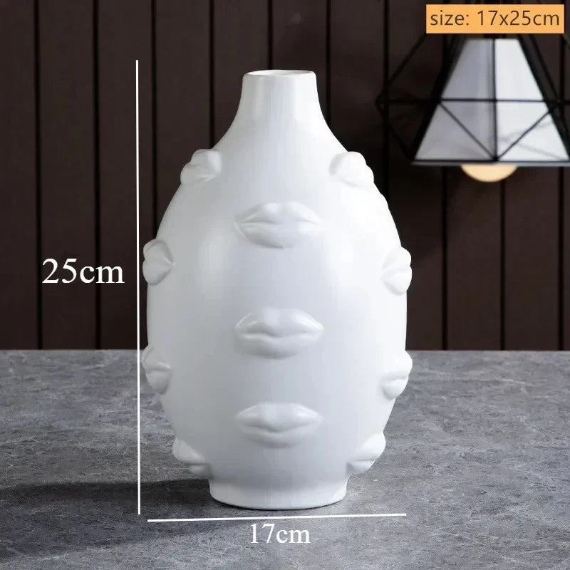 Eden Sculpted Face Ceramic Vase