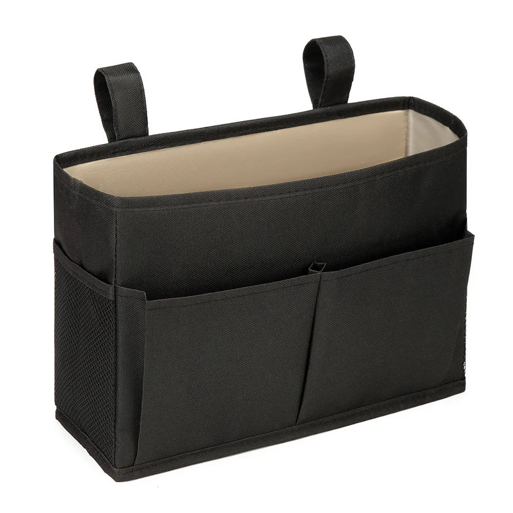 Oxford Bedside Caddy Organizer with Hooks and Mesh Pockets