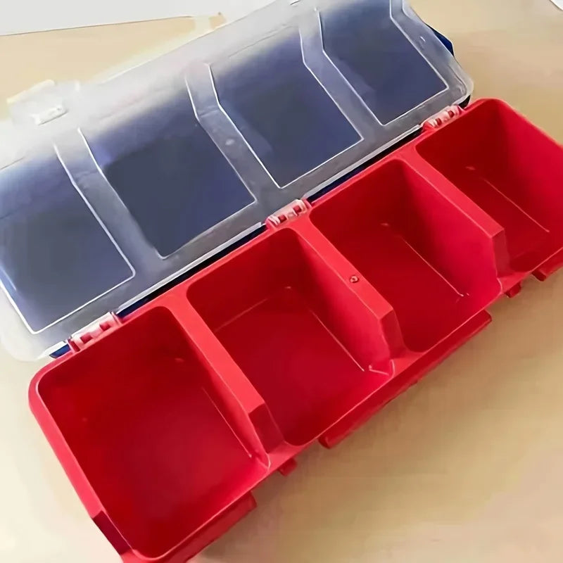 4-Compartment Plastic Hardware and Small Parts Organizer Box