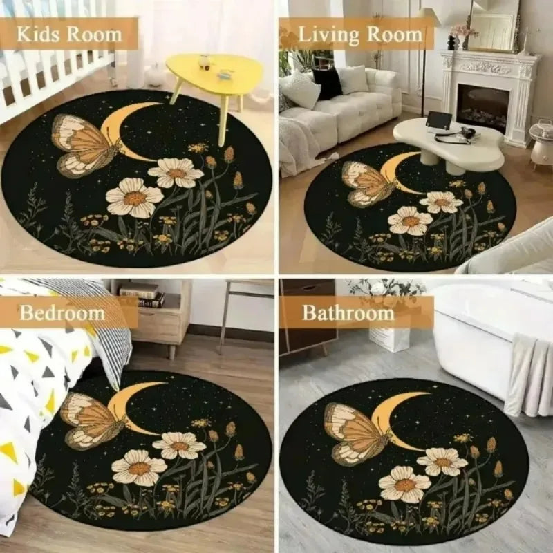 Marais Vintage-Style Round Floral Rug